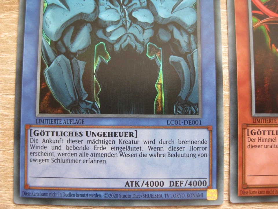 Yugioh Ägyptische Götterkarten Slifer, Obelisk, Ra Ultra Rare 3er Set LC01-DE - Bild 2 von 4