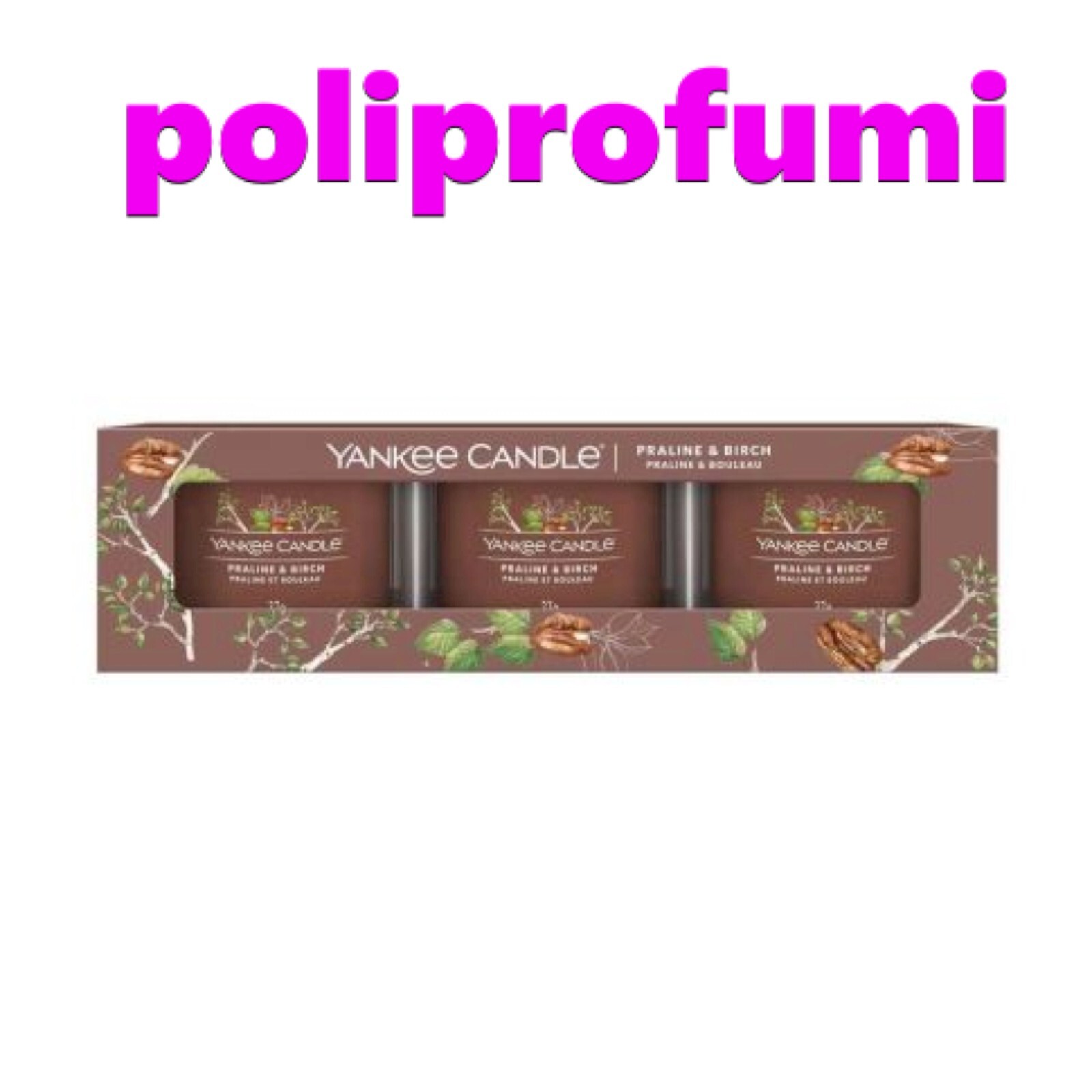 Yankee Candle Praline & Birch 3 x 37g