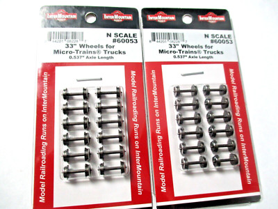 Intermountain # 60053-24 Metal 33'' Wheelsets, for Micro-Trucks. .537'' 24 Axles.