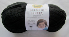 Lion Brand Yarns Feels Like Butta Yarn  153 Black 3.5 oz.