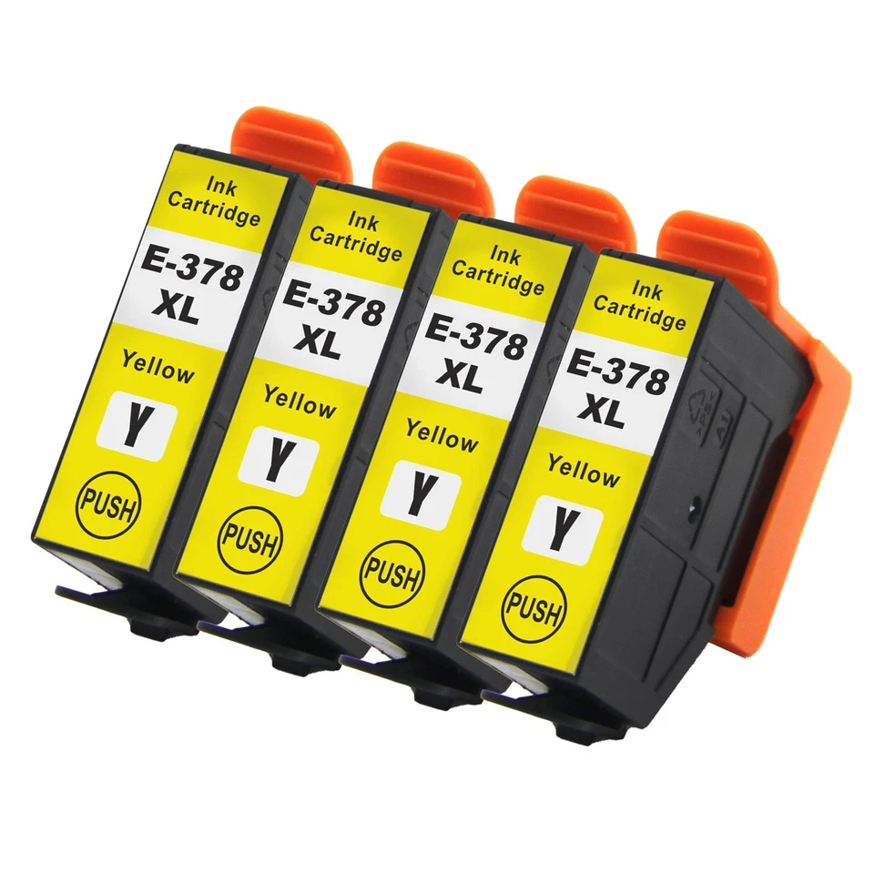 4 Giallo Cartucce d'inchiostro per Epson 378XLY non-OEM / Compatible 