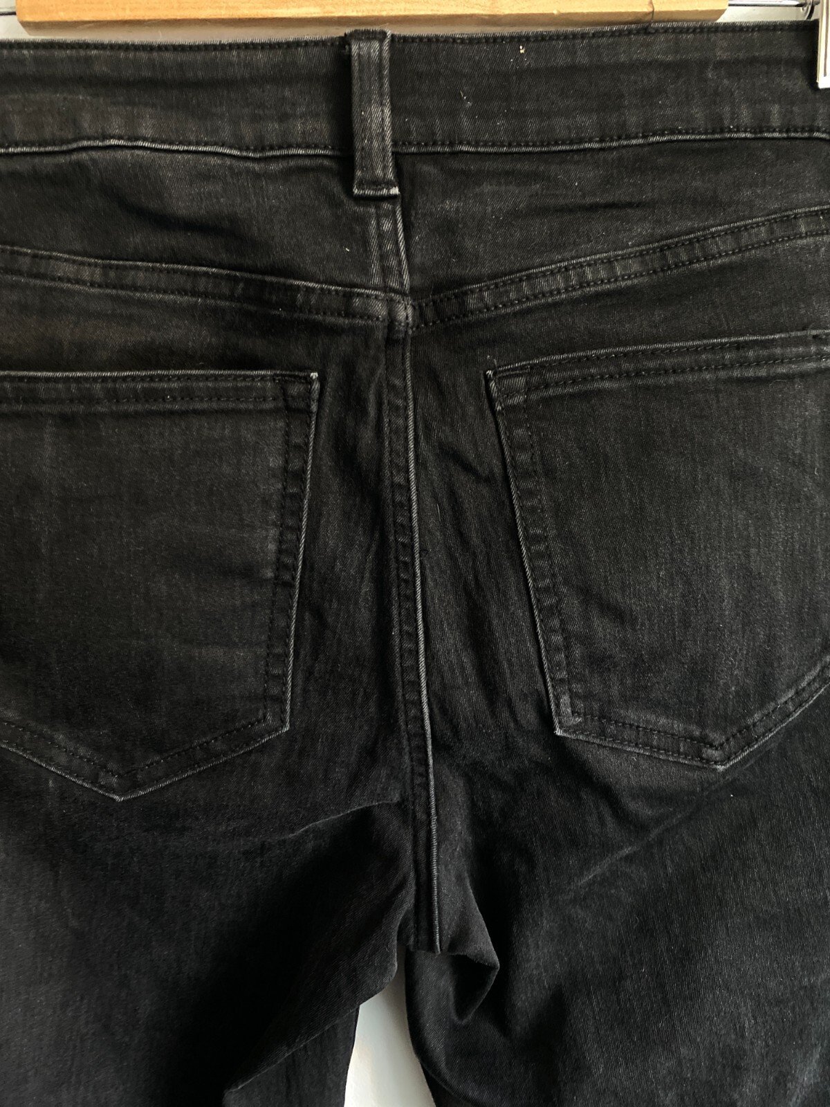 H&M Denim Jeans Womens Size 10 Black Pockets Zip Button Tapered Stretch