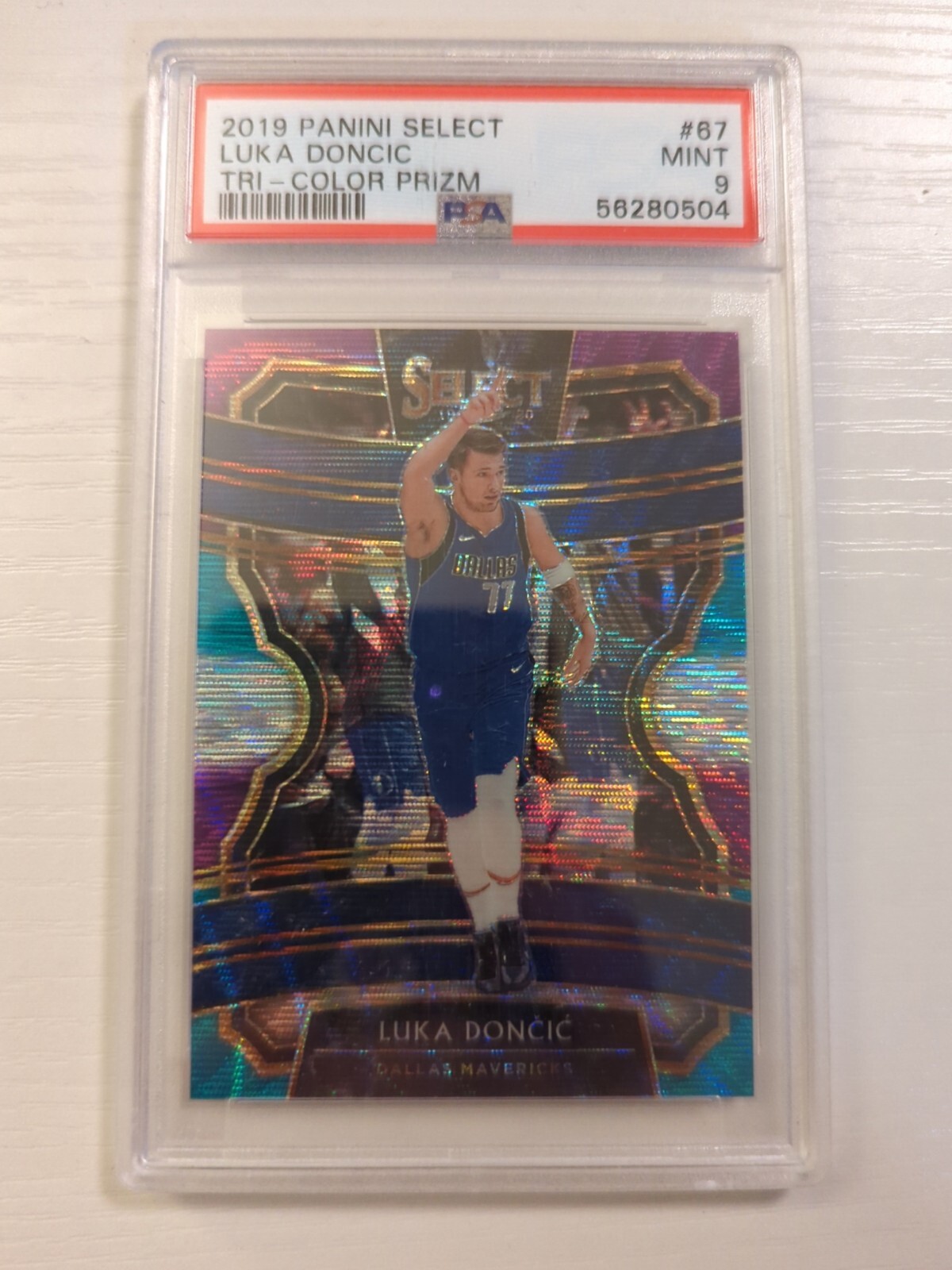 2019 Panini Select Tri - Color Prizm #67 Luka Doncic Dallas Mavericks PSA 9 MINT
