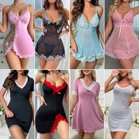 Women's Sexy Lingerie Sleepwear Babydoll Underwear Lace Dress G-String Nightwear