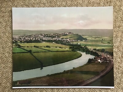 STIRLING ABBEY CRAIG Vintage RIVER Photo SCOTLAND 1890 s City Life STIRLINGSHIRE