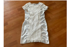 Women's Apt. 9 sheer mini-dress size XS gray white lace trim