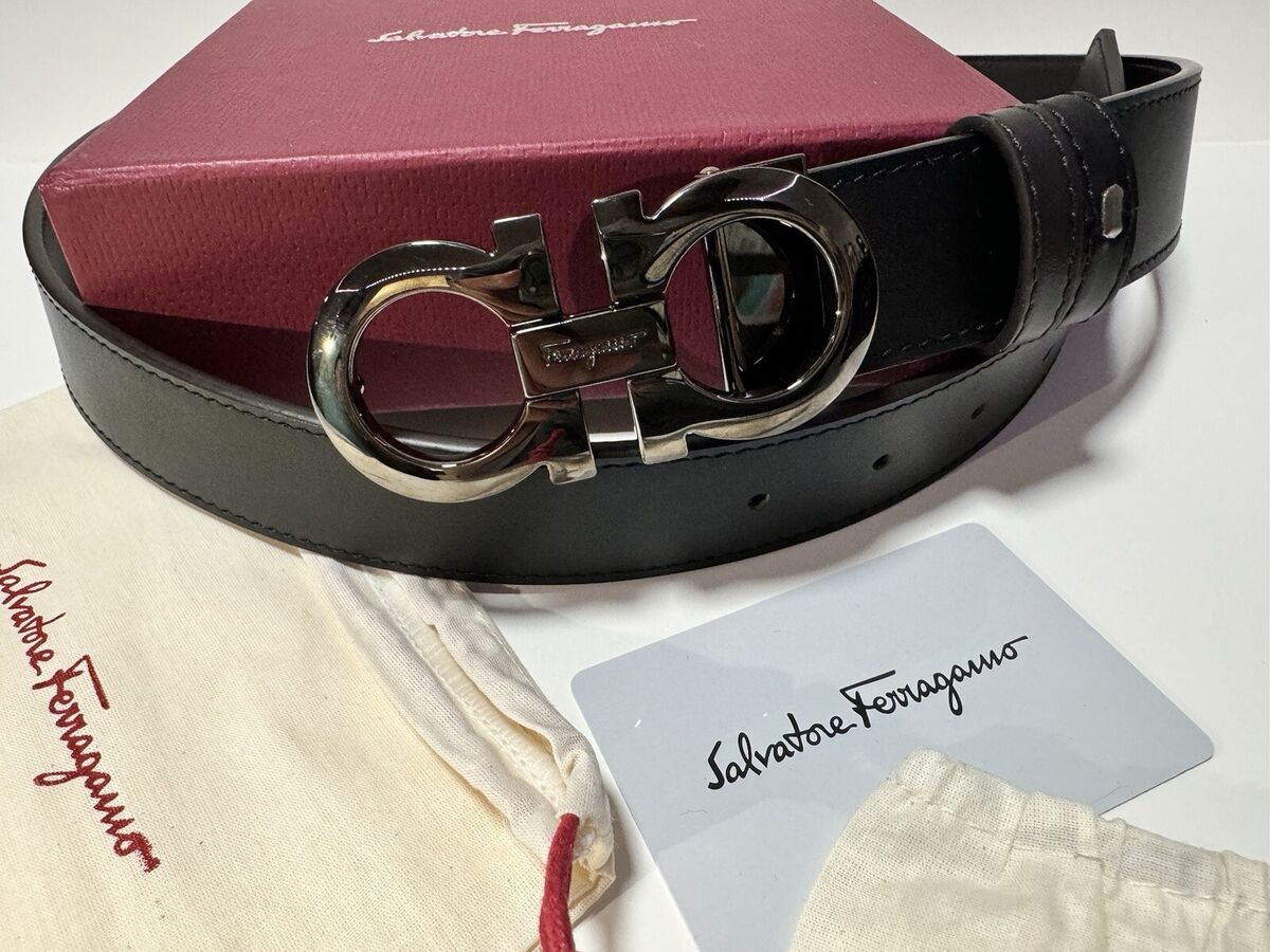 Salvatore Ferragamo Men's Leather Belt 34 Salvatore Ferragamo Men's Leather Belt 34