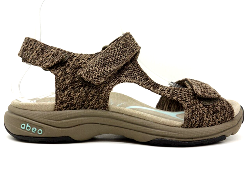 Abeo Gabi Brown Knit Adjustable Slip On Sandals Shoes Women's 6.5 N | eBay