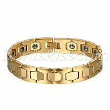 4pc Men Polish Tungsten Carbide Magnetic Energy Therapy Power Bracelet Golf Link