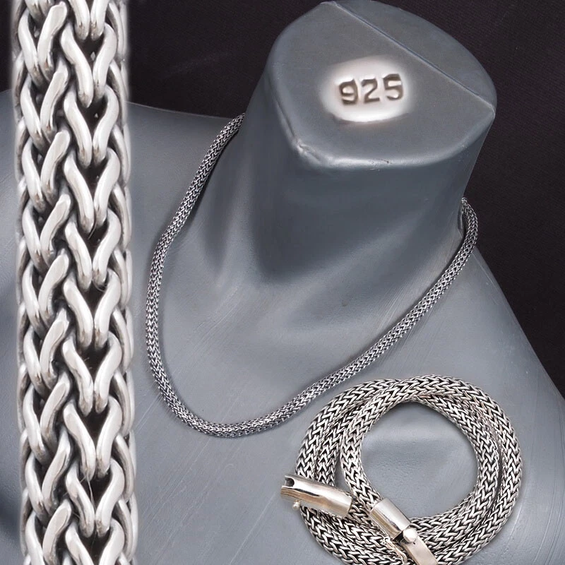 Woven silver best sale chain