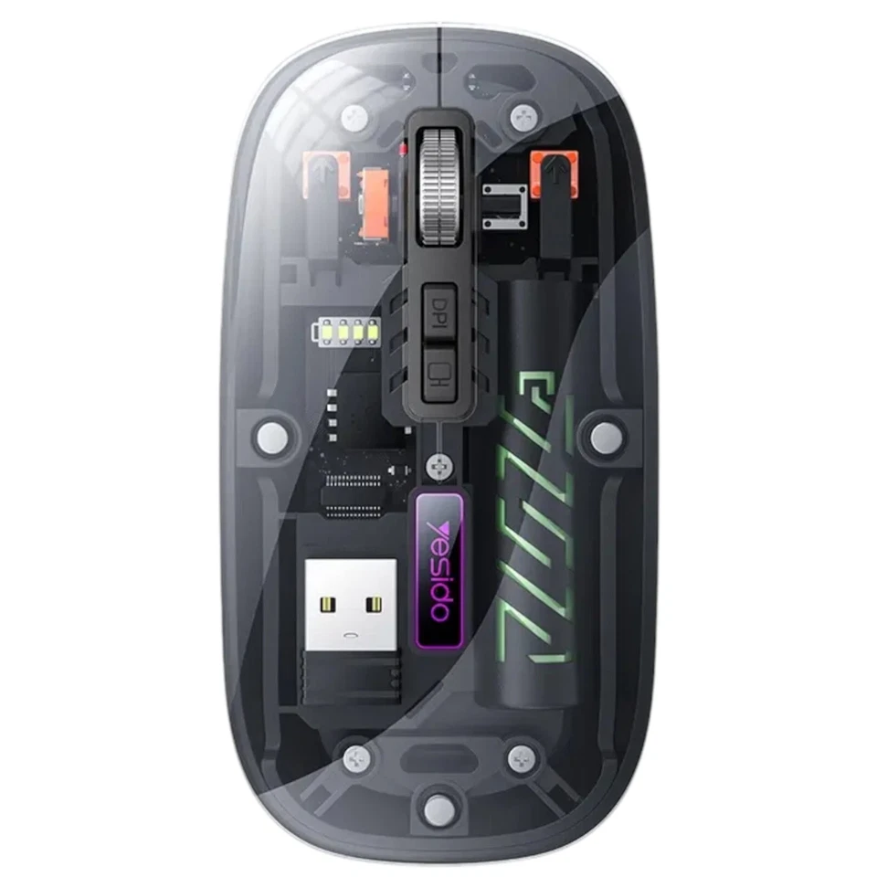 2.4G+BT Wireless Slim USB Rechargeable Mouse Optical Sensor 3DPI Mode PC Laptop - Image 2 of 4