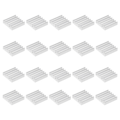 20Stk. Parallele Kerben Kühlkörper für MOS GPU IC Chip 13 x 13 x 3 mm Silber