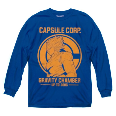 Dragon Ball Z Vegeta Capsule Corp Gravity Chamber Anime Adult Long Sleeve T-Shir
