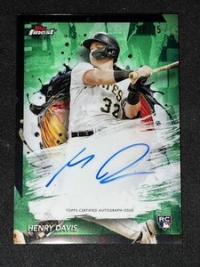 2024 Topps Finest Green Auto Henry Davis /75 Pittsburgh Pirates Rookie RC