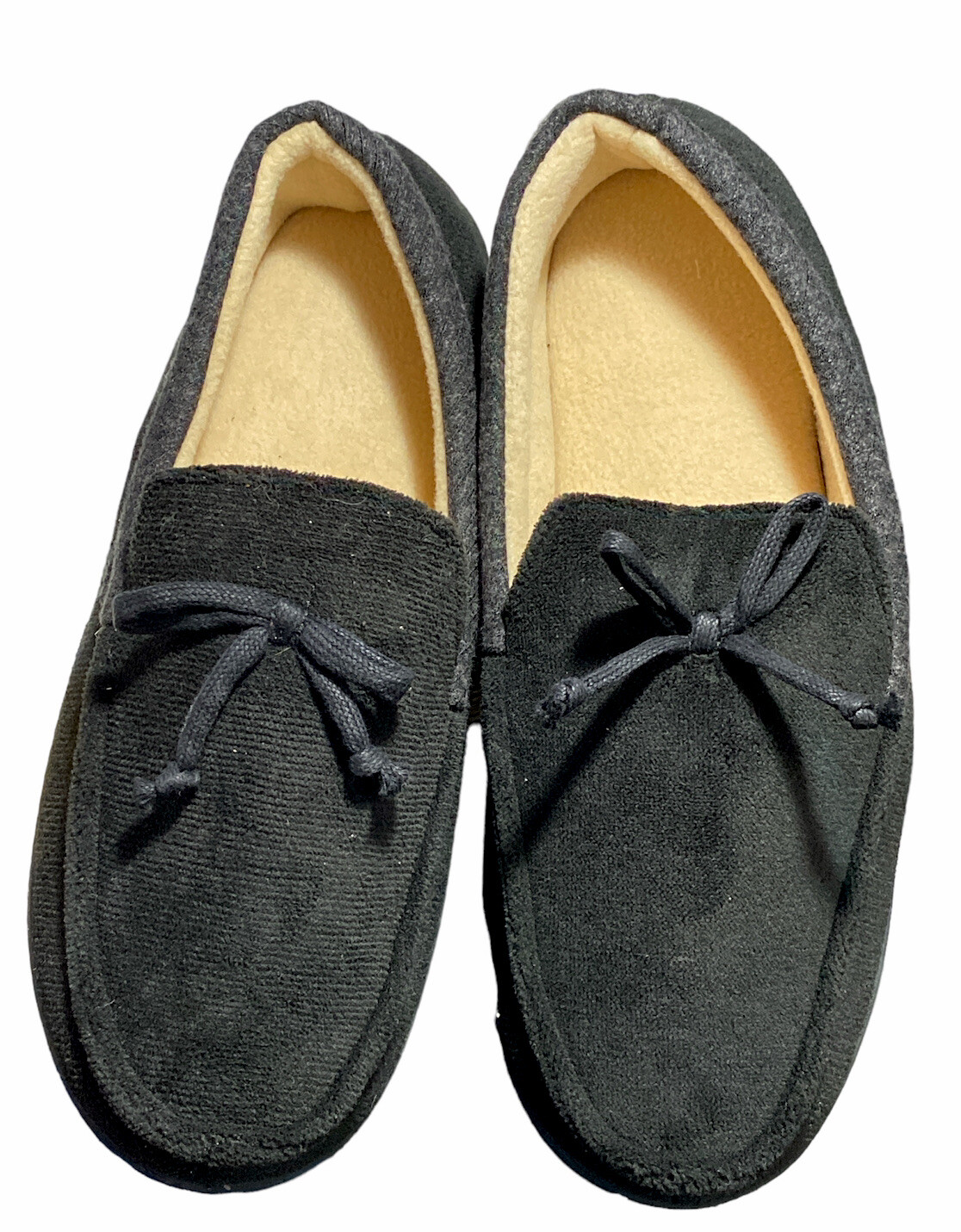 SAOLA Totes Toasties pantofole da uomo XL 11 12 suola rigida in micropile in memory foam nera