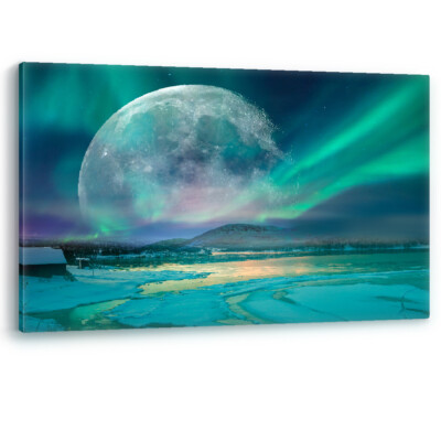 Nordlichter Aurora Borealis Tromsø Norwegen NASA Leinwand Wandbild Bild Druck