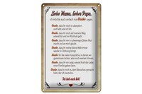 Blechschild Spruch 20X30 Cm Mama Papa Hab Euch Lieb Danke Deko Schild Tin Sign