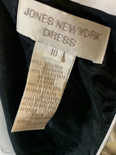 Jones New York Black White Linen Midi Sheath Dress Sz 10 NWT MSRP $96 - Picture 10 of 11