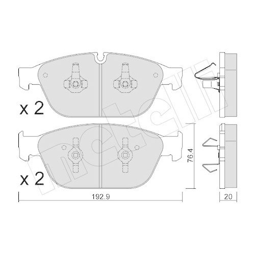 Plaquettes de frein à disque Metelli 22-0954-0 kit complet de freinage pour Audi