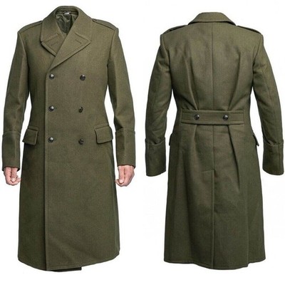 Herrenmantel Grüner Lange Jacke Business Freizeit Militärischer Stil Custom
