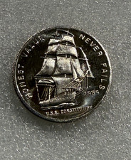 Vintage 1984 USS Constitution Mint  1 oz 999 Silver Round ~ Provo UT ~ Nice 98.20 per troy oz