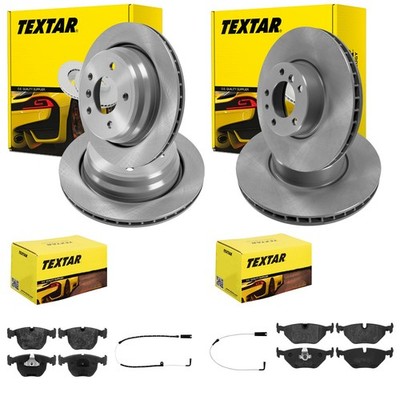 TEXTAR BREMSSCHEIBEN + BELÄGE VORNE + HINTEN passend für BMW 5er E39 nur Limo