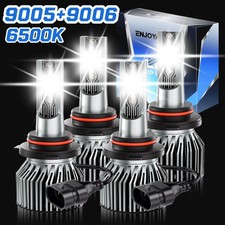 9005 9006 LED Headlight Kit 10000K Combo Bulbs High Low Beam Super Bright White