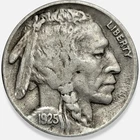 1925-P Buffalo Nickel 5c Fine F+ * Original Surfaces * Nice 1925P
