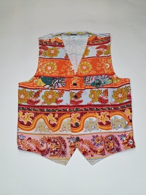 Vintage 90s Moschino Jeans Bold Abstract Print Vest Made in Italy IT 48