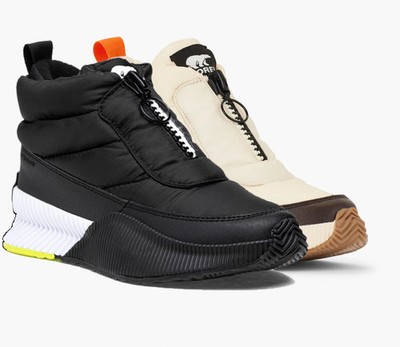 Sorel Women's Black White Out N About III Puffy Zip Rain Snow