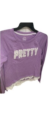 Pretty Blouse for Girls Long Sleeve Tops Size 14 Purple