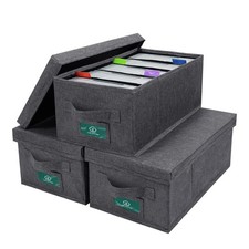 T WaveTree DVD Storage Box Pack of 3, Practical Case DVD-3 Pack, Gray