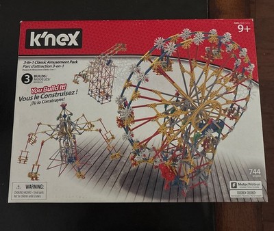 K'NEX 3 in 1 Classic Amusement Park Building Set 744 Pieces, Multicolor
