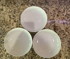 Three (3) Over and Back White Coupe 8.25" Pasta Bowls Porcelaine ~ NEAR MINT