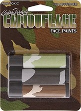 Camouflage Face Paint Hunting Camo Stick 3 Colors - T3000- CARDED-BLISTERED 