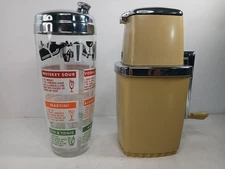 Mid Century Cocktail Recipes Shaker Mixer & Ice Crusher Barware Retro