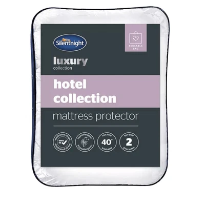 Silentnight luxury hotel mattress protector double king hypoallergenic washable