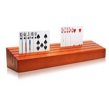 Extended Wooden Playing Card Holder Rack for Seniors Kids and Adults