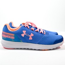 Under Armour UA Surge Prism Sneakers Shoes Blue Pink - Youth Girl's Size 4Y