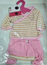 Vestiti per Bambola 40-45 cm Tutina e Cappellino Rosa a Righe Beige Baby Rose