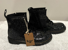 NEW Dr. Martens Women's 1460 Glitter Lace Up Boots 'Black Cosmic Glitter' Size 5