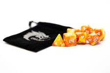 Old School 7 Piece DnD RPG Dice Set: Vorpal - Orange  Yellow
