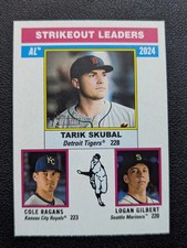 2025 Topps Heritage League Leaders Tarik Skubal, Logan Gilbert, Cole Ragans #204