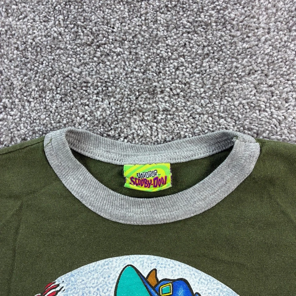 Vintage Y2K Scooby-Doo Shirt Youth Small Green Cartoon Network Baseball Sports - Image 2 of 4