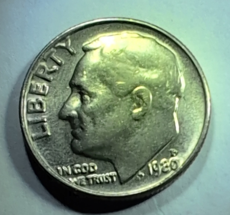 1980-P Roosevelt Dime 10C Philadelphia Business Strike Copper KM#195