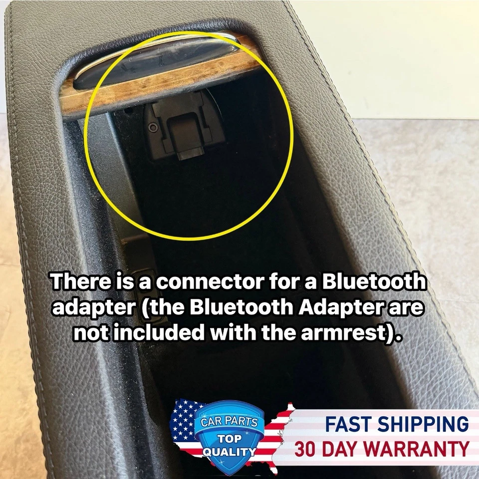 Mercedes W211 E350 E55 2005-2009 consola central reposabrazos unidad de almacenamiento negro OEM Foto 2 de 4