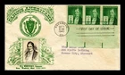 US COVER ELI WHITNEY FAMOUS AMERICANS FDC STRIP OF 3 CROSBY PHOTO CACHET