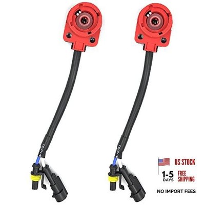 2pcs D2S D2R D2C Xenon HID Bulb/Kit Socket AMP Wire Cable Plug Adapter