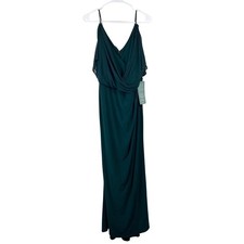 DJ Jaz Womens Dress Size 10 Sleeveless High-Low Evening Gown Maxi Green