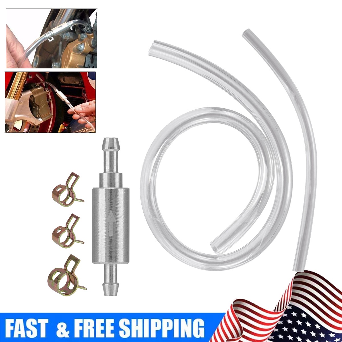 One Way Valve Clutch Brake Bleeder Hose Kit for Motorcycle Car Bleeding-image